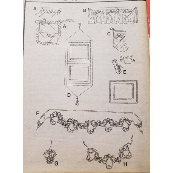 Vtg Christmas Decorations Sewing Pattern Simplicity 7914, Stocking, Table Runner - Picture 1 of 5